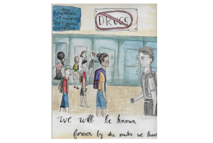 artist depiction of opioid misuse